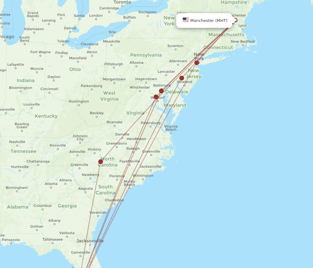 MHT-SRQ flight routes
