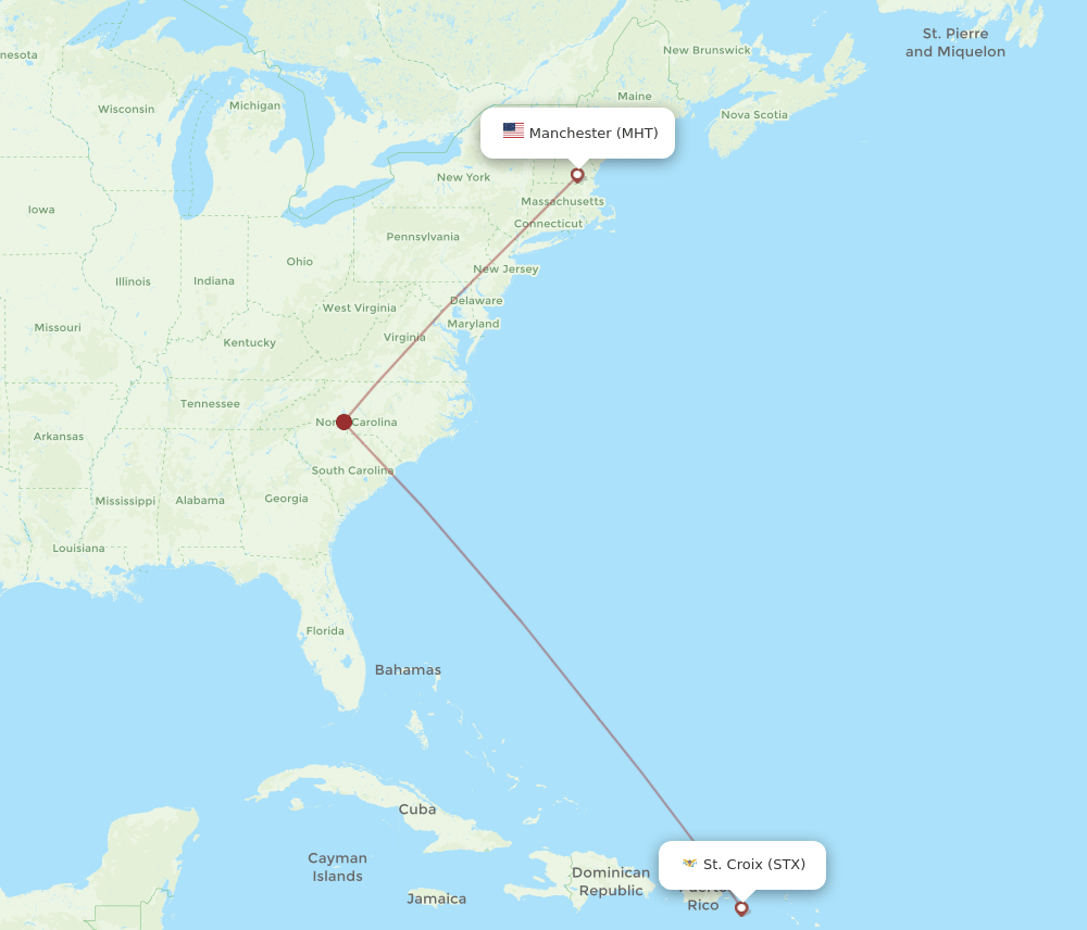 MHT-STX flight routes