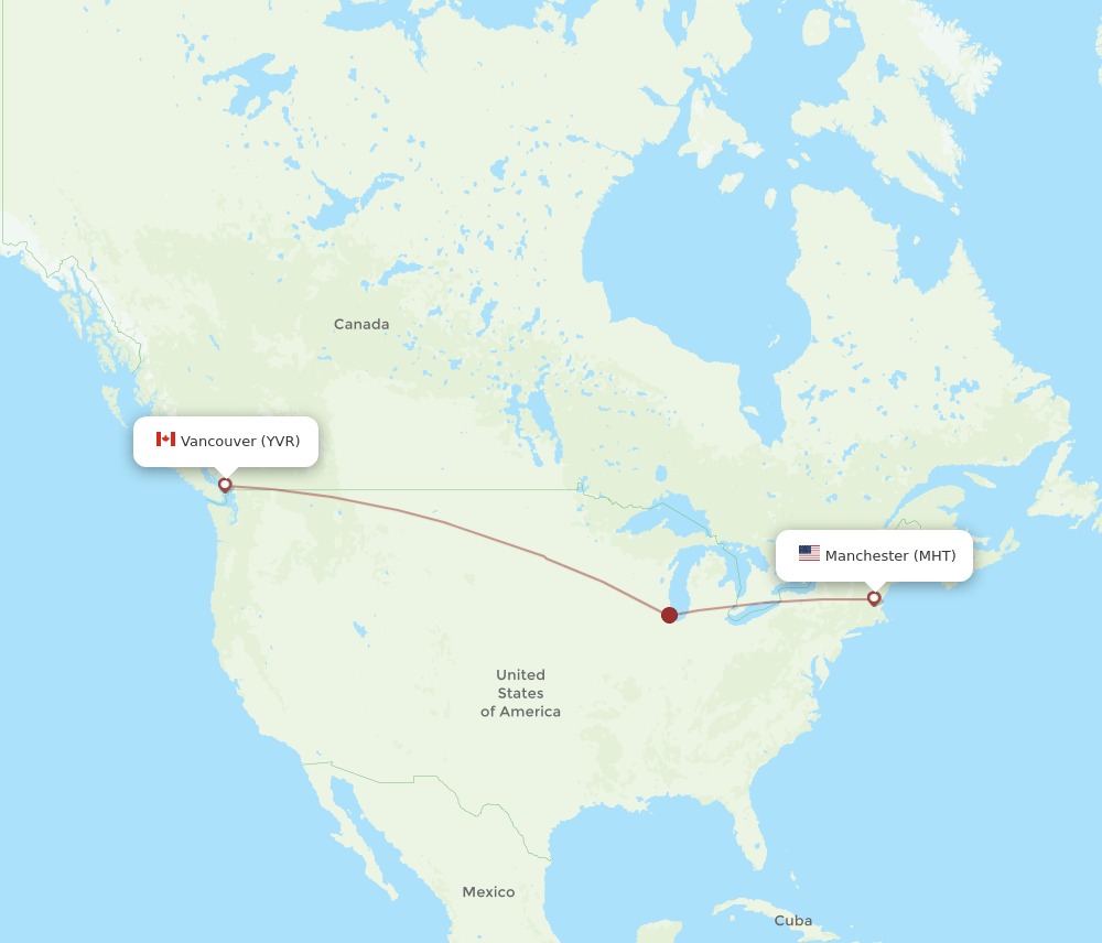 MHT-YVR flight routes