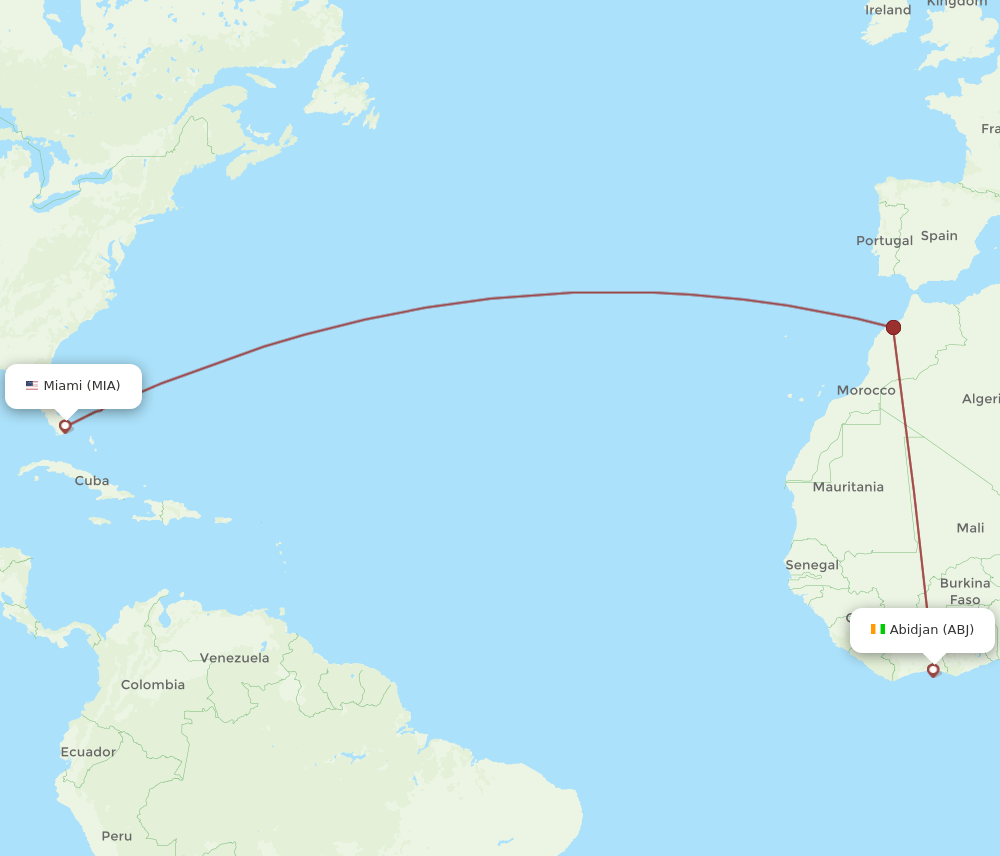 MIA-ABJ flight routes