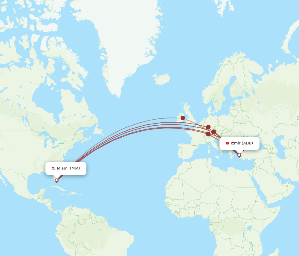 MIA-ADB flight routes