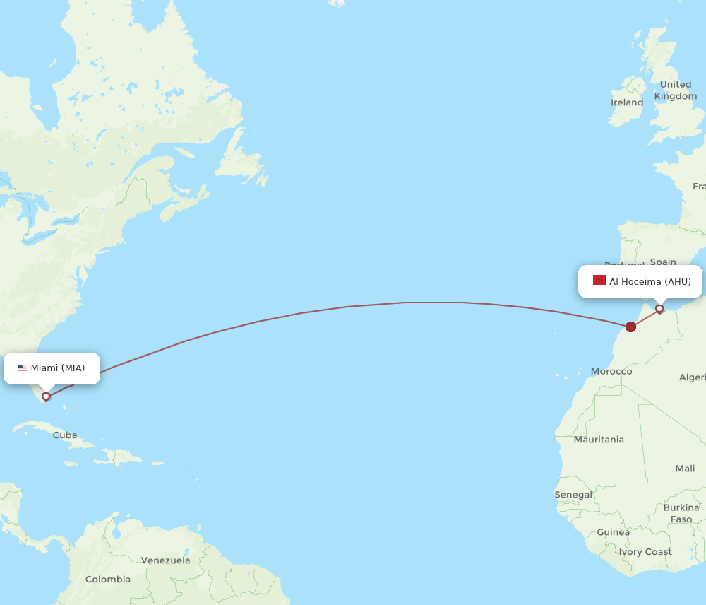 MIA-AHU flight routes