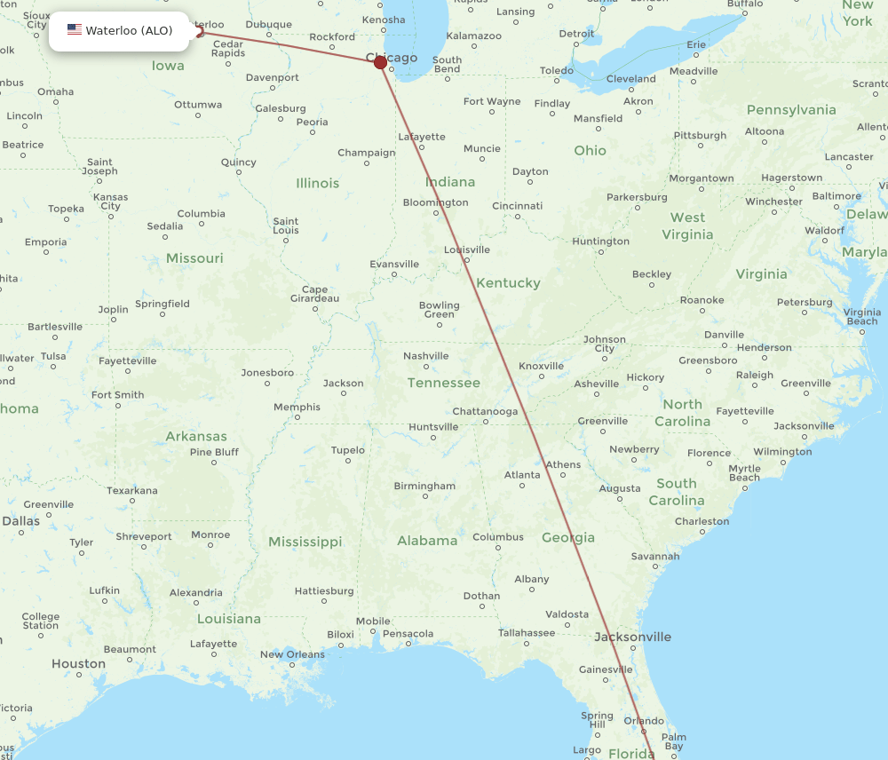 MIA-ALO flight routes