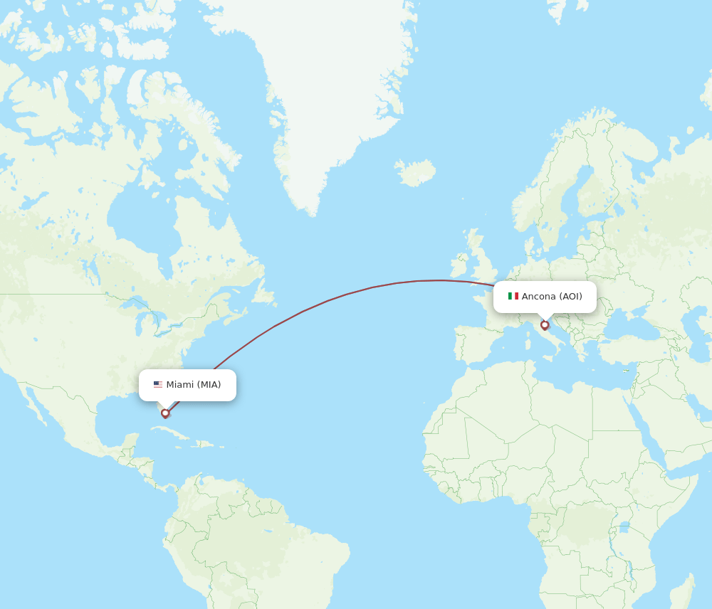 MIA-AOI flight routes