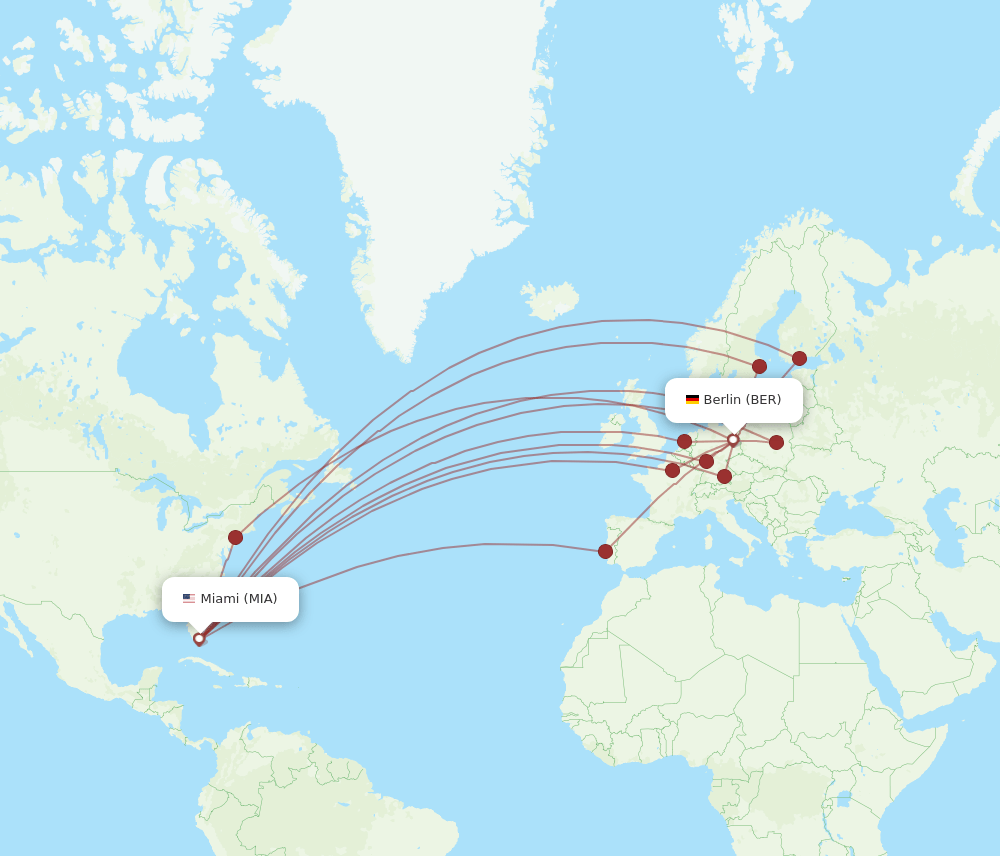MIA-BER flight routes