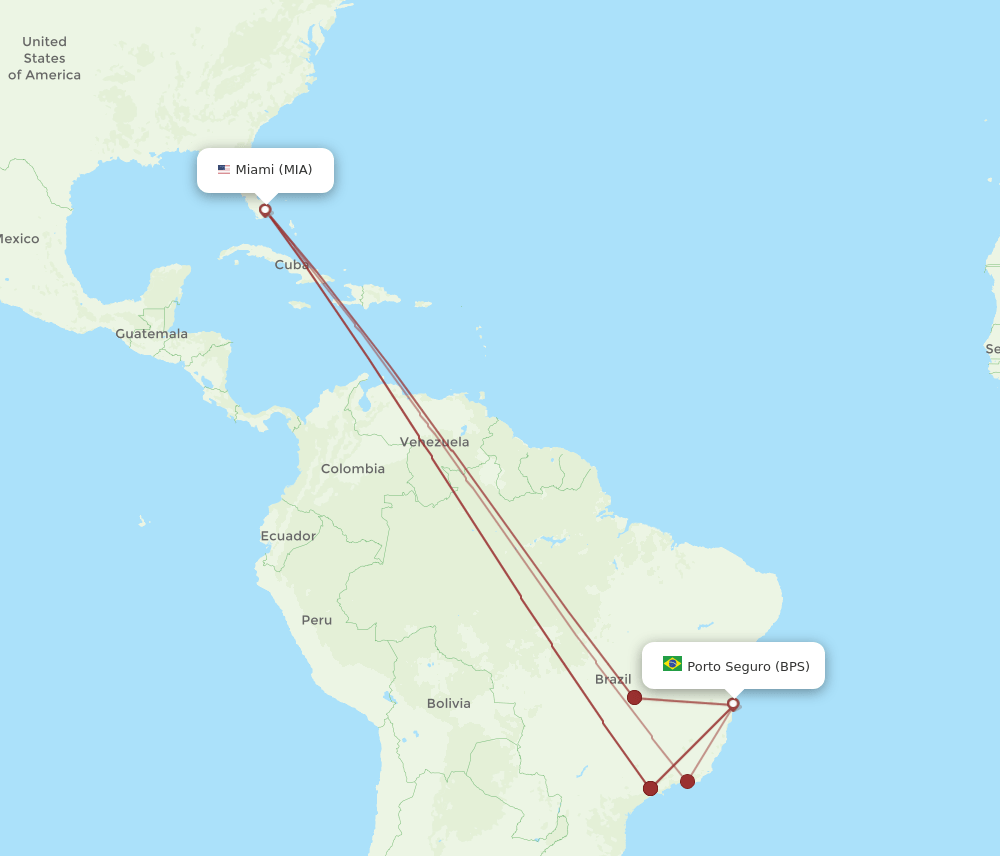 MIA-BPS flight routes