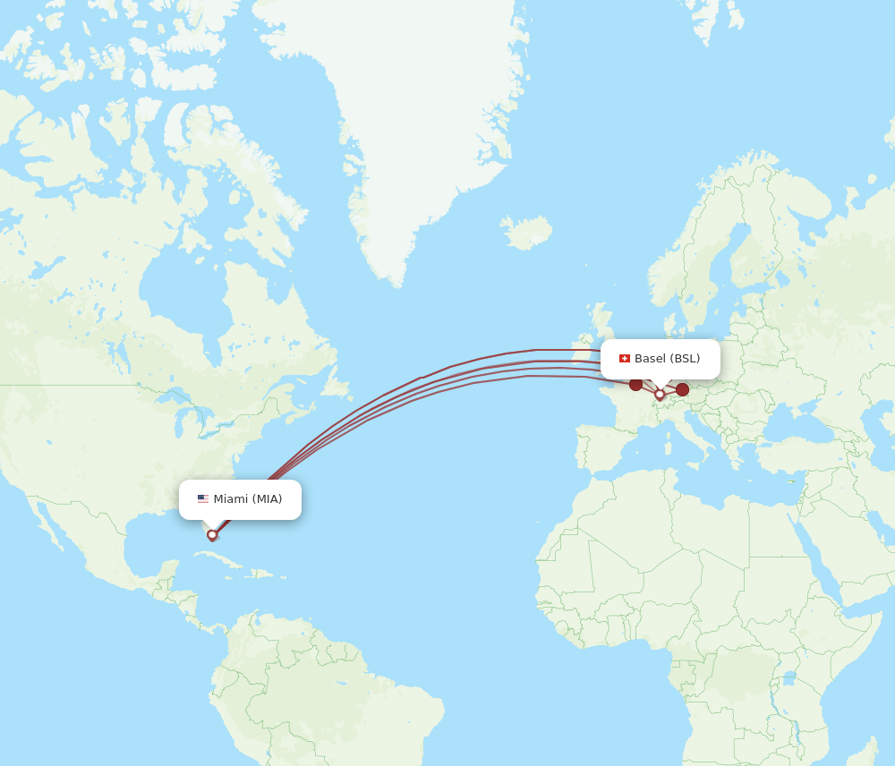 MIA-BSL flight routes