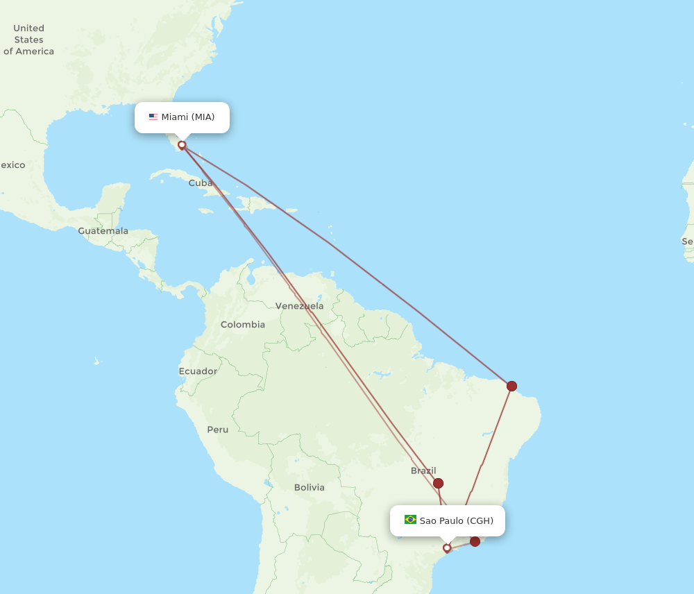 MIA-CGH flight routes