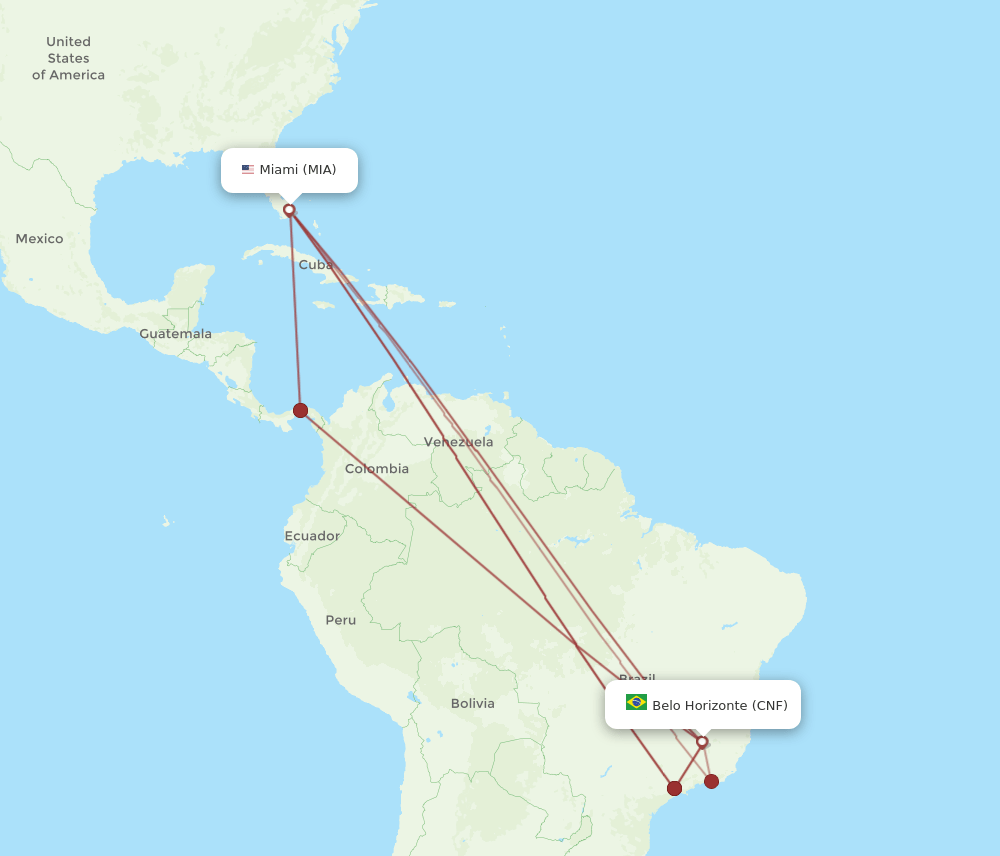 MIA-CNF flight routes