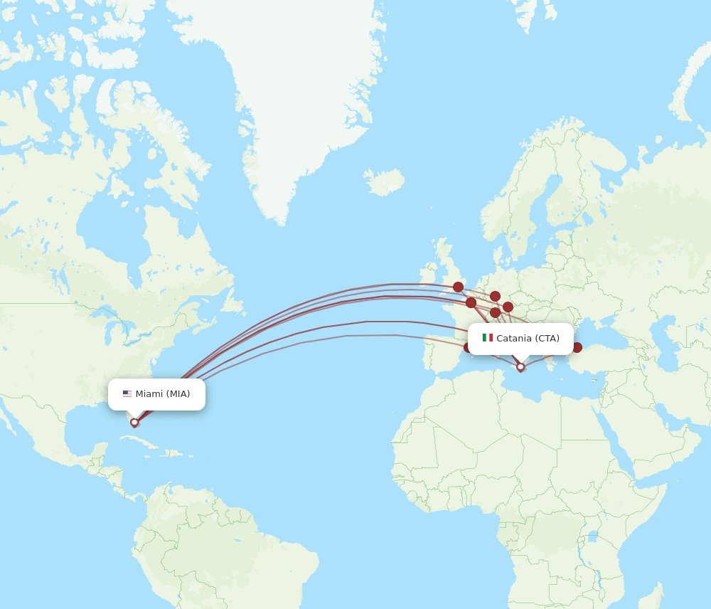 MIA-CTA flight routes