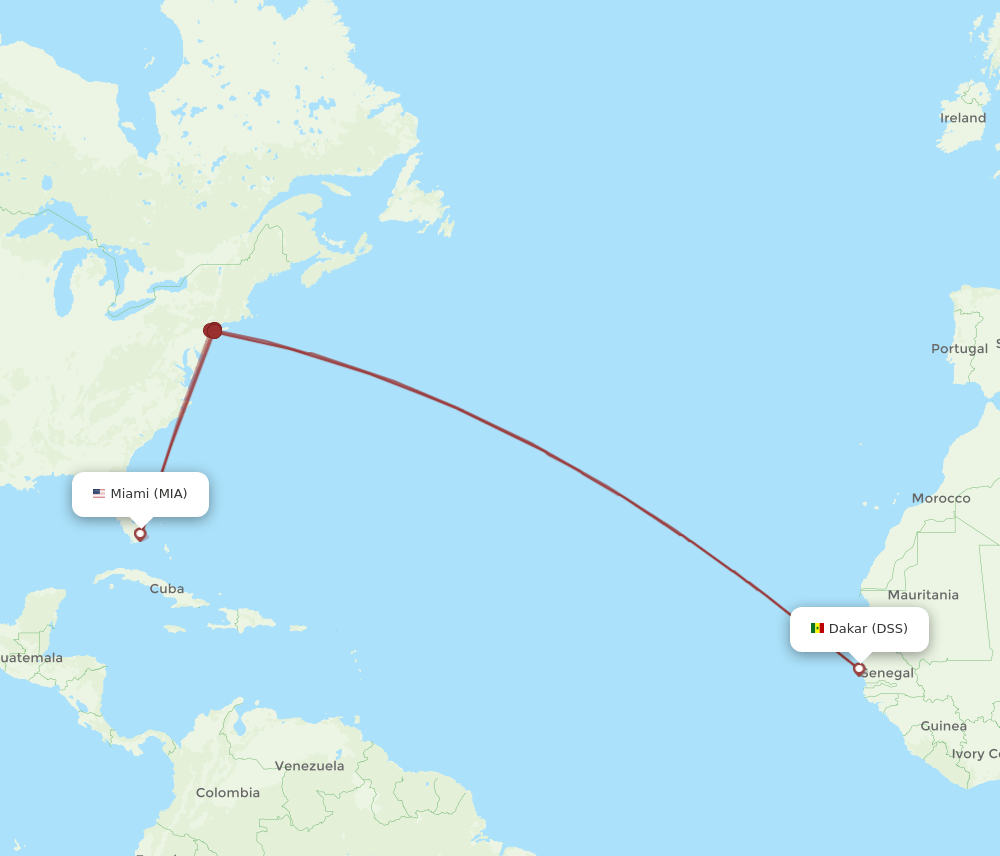 MIA-DSS flight routes