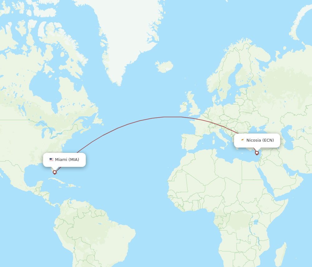 MIA-ECN flight routes