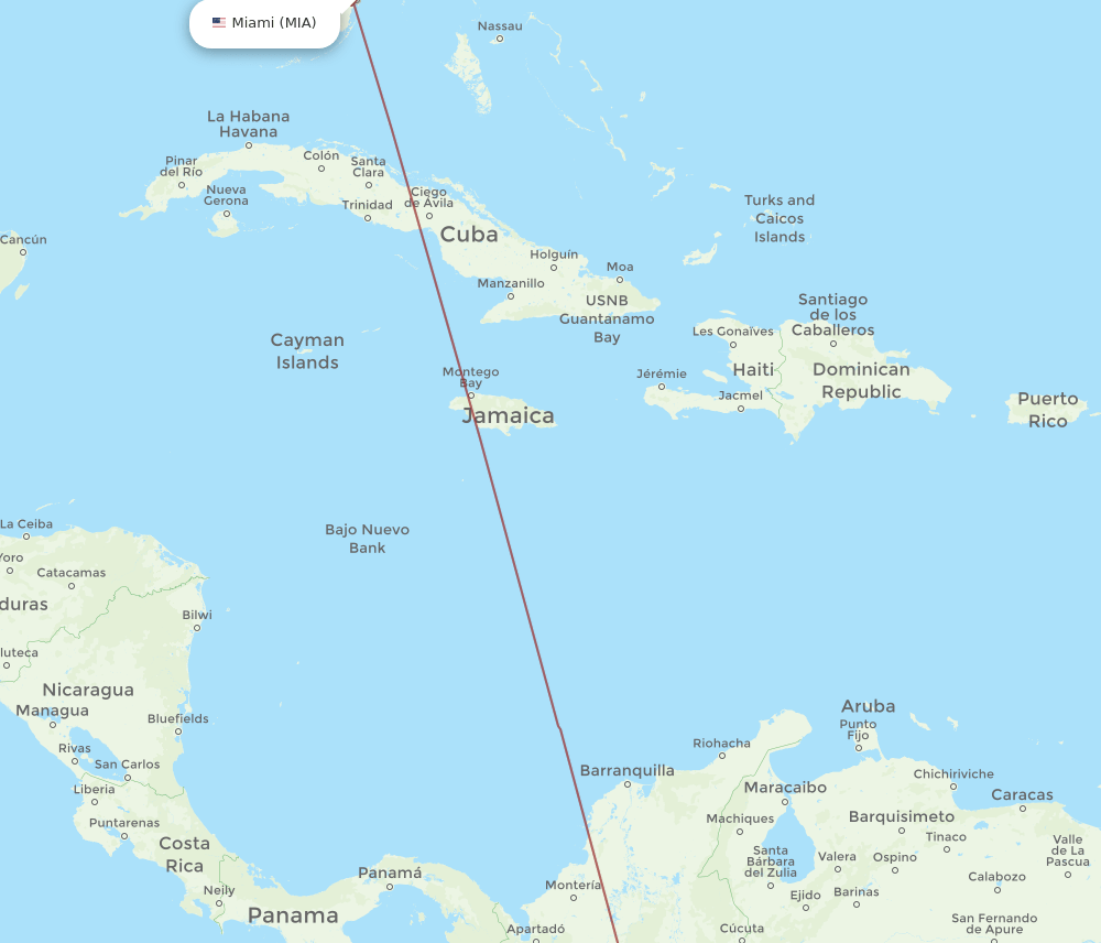 MIA-EYP flight routes