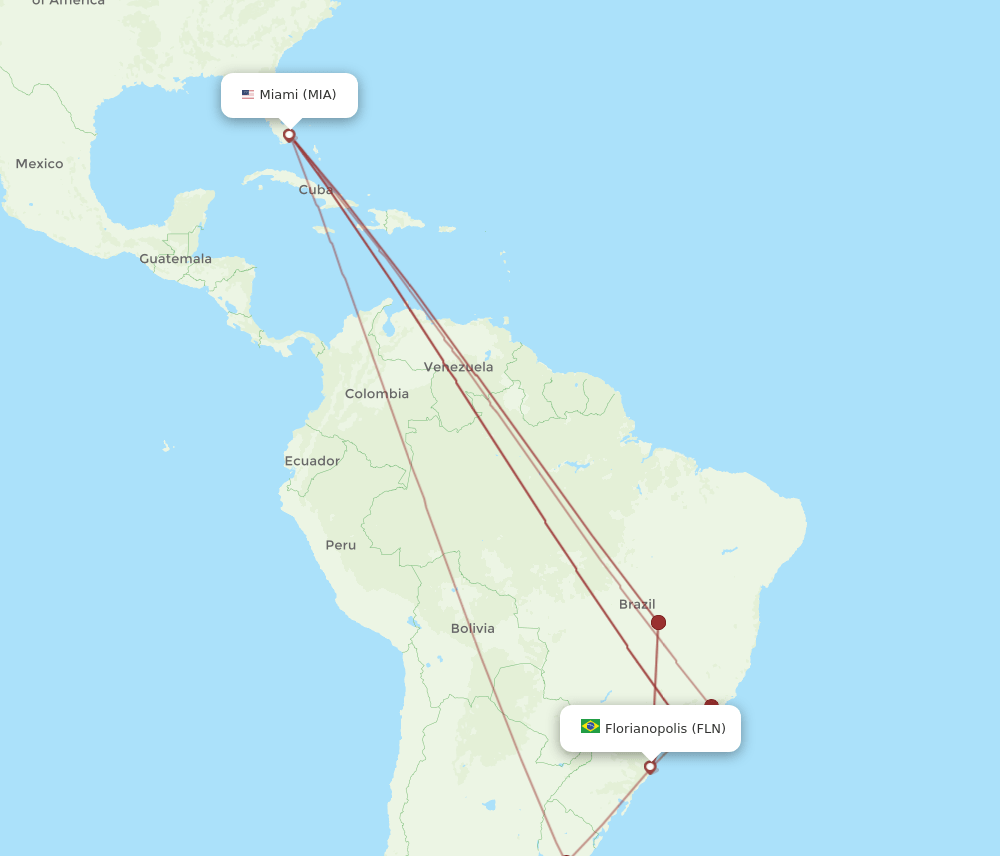 MIA-FLN flight routes