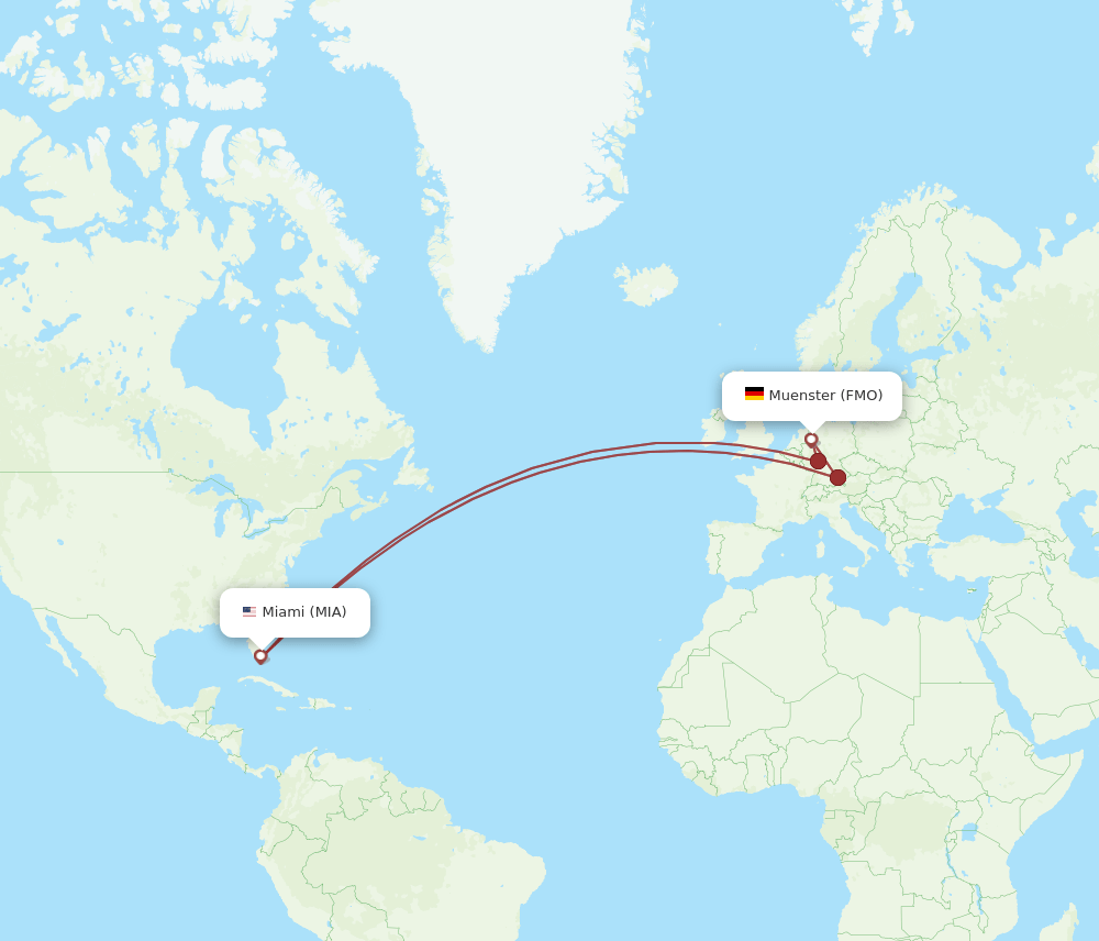 MIA-FMO flight routes