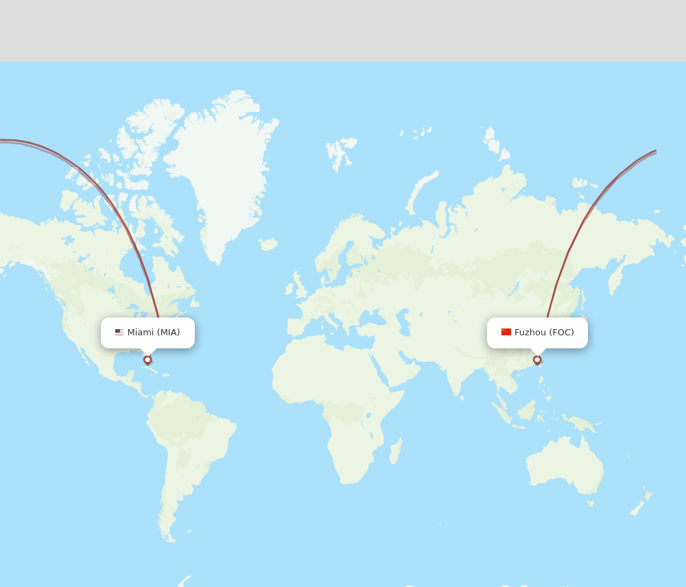 MIA-FOC flight routes