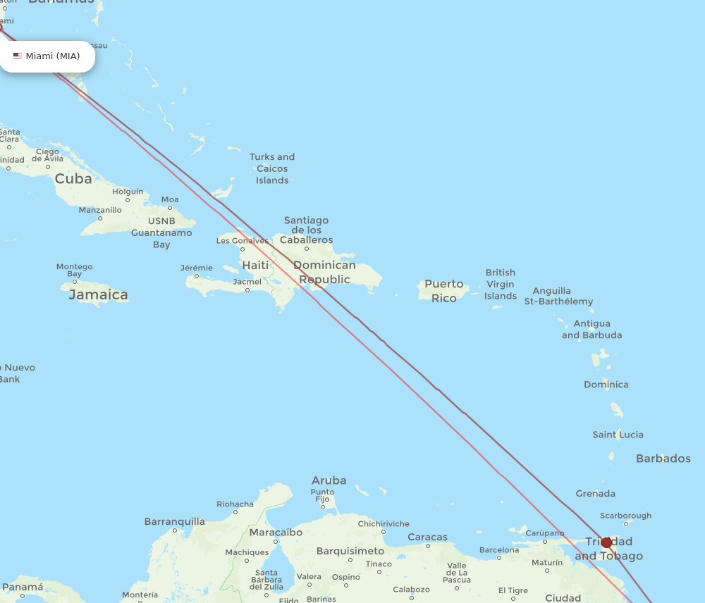 MIA to GEO flights and routes map