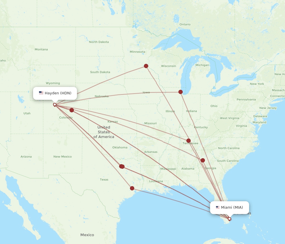 MIA-HDN flight routes
