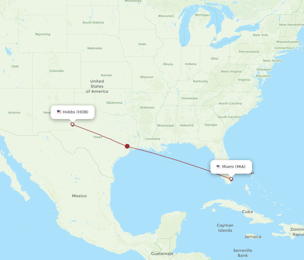 MIA-HOB flight routes