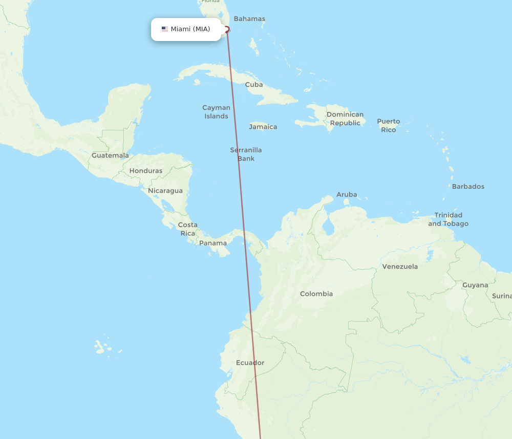 MIA-JAU flight routes
