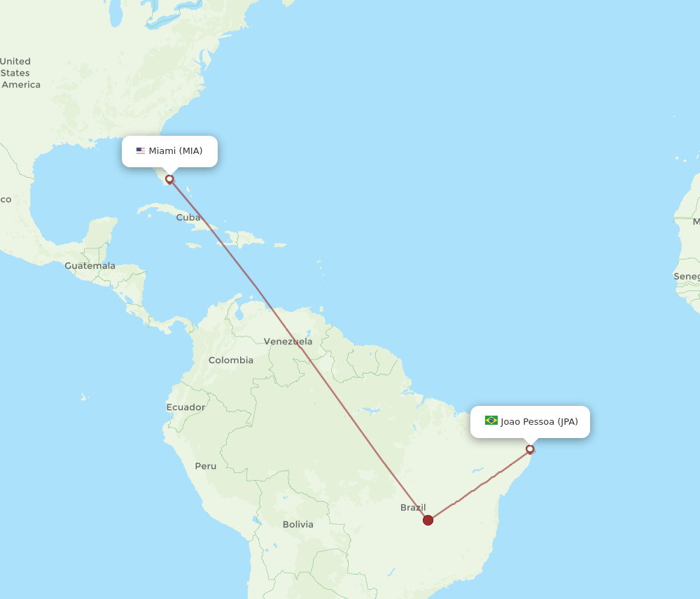 MIA-JPA flight routes