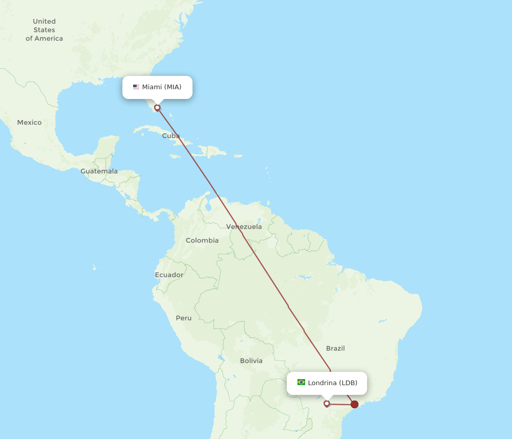 MIA-LDB flight routes