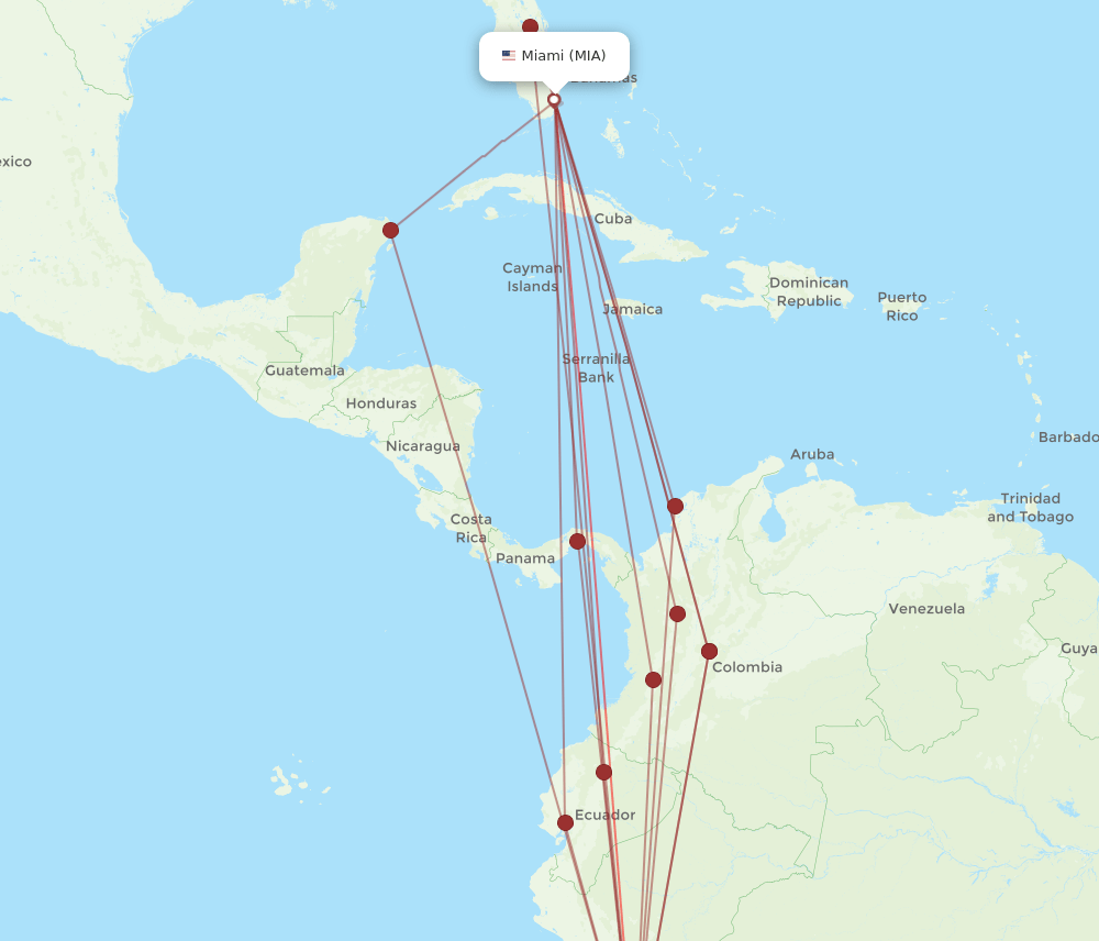 MIA-LIM flight routes
