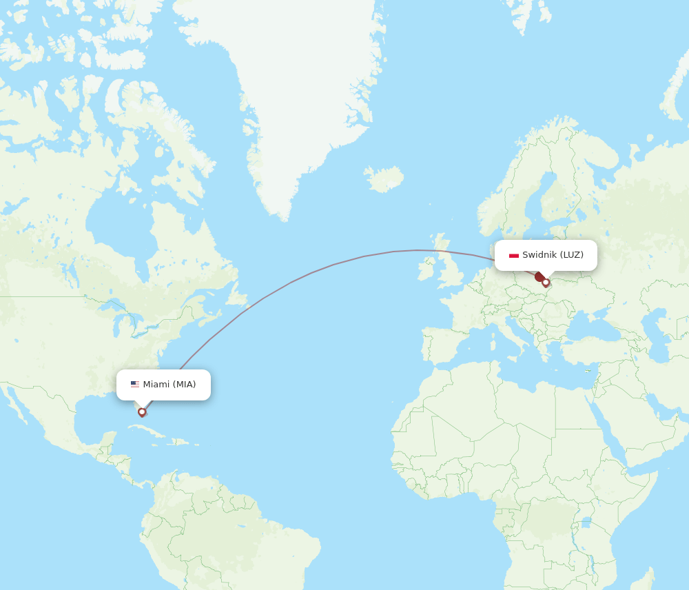MIA-LUZ flight routes