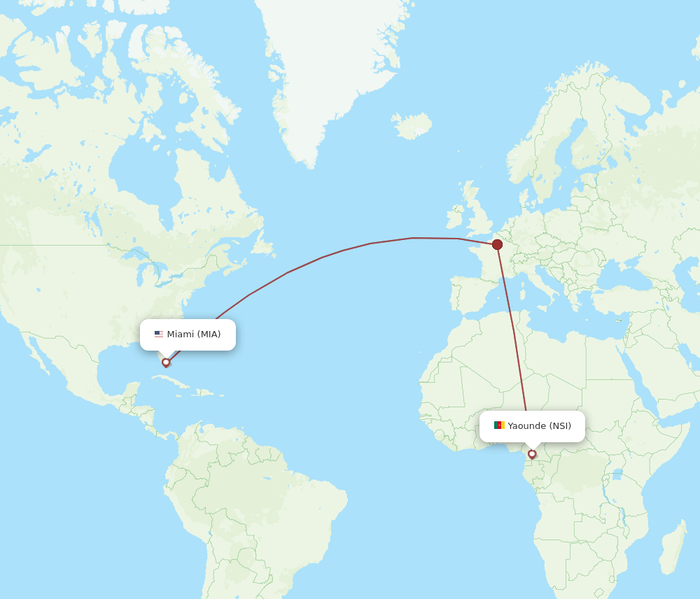 MIA-NSI flight routes
