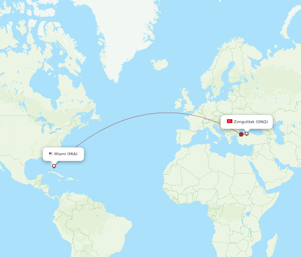MIA-ONQ flight routes