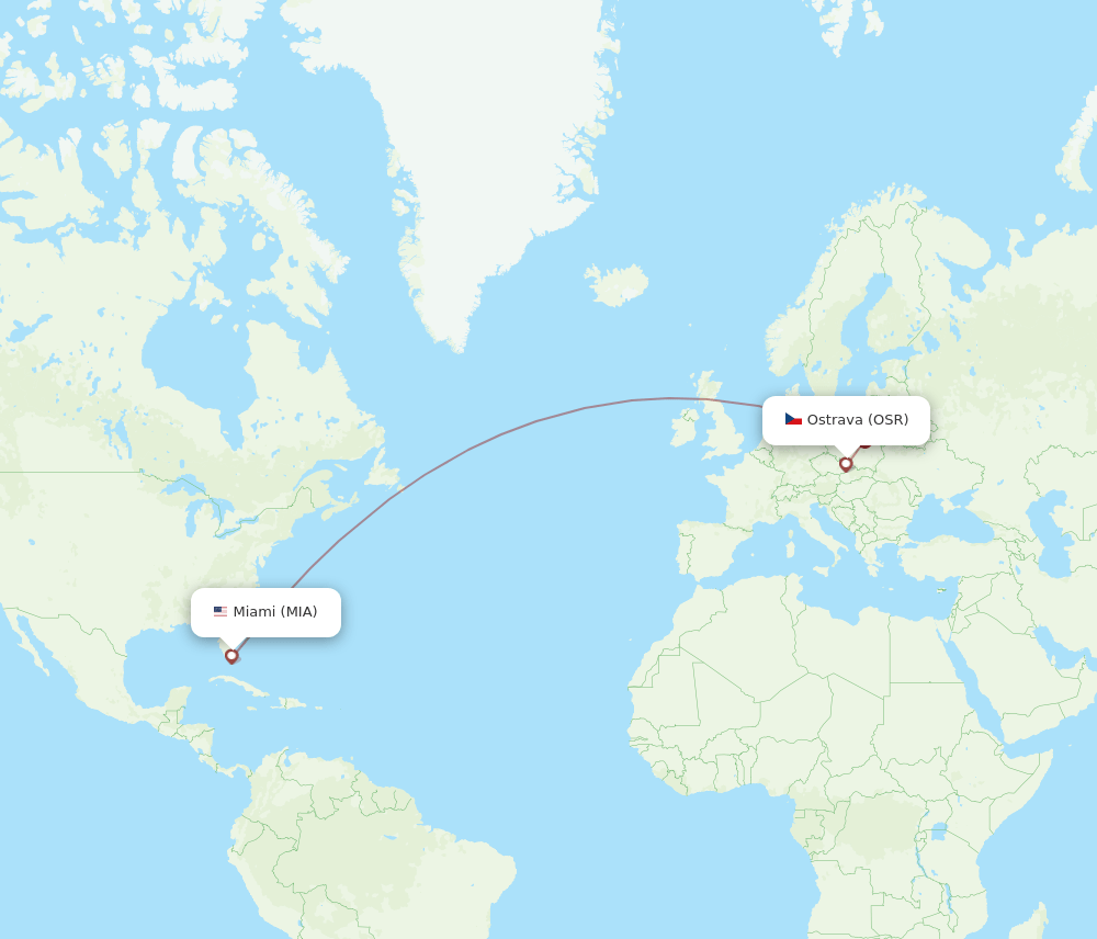 MIA-OSR flight routes