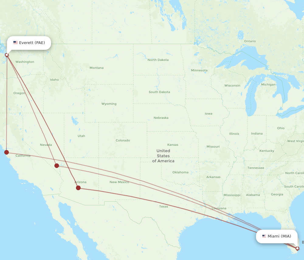 MIA-PAE flight routes