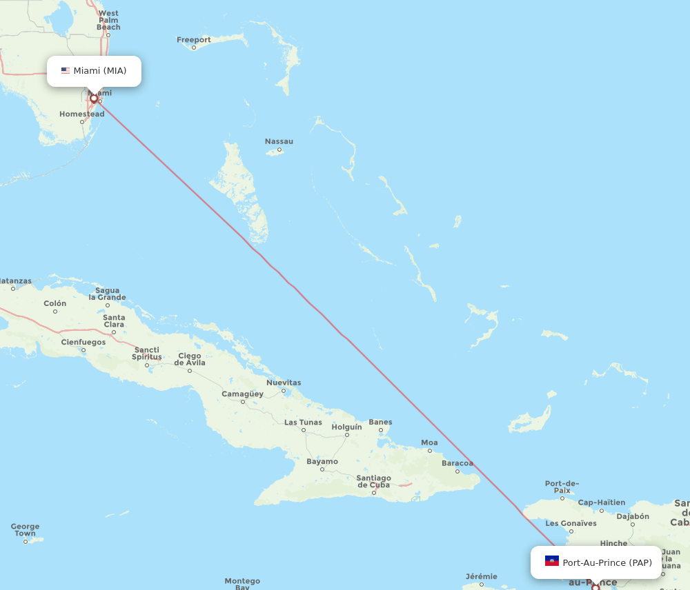 MIA-PAP flight routes