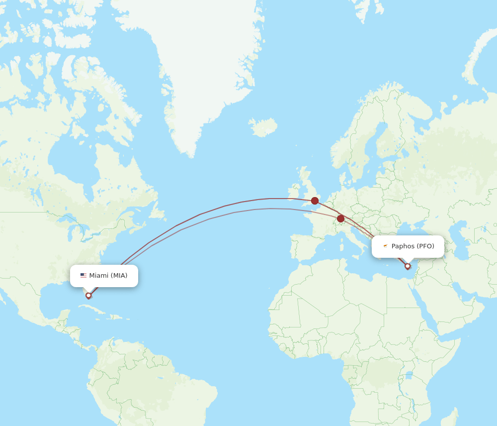 MIA-PFO flight routes