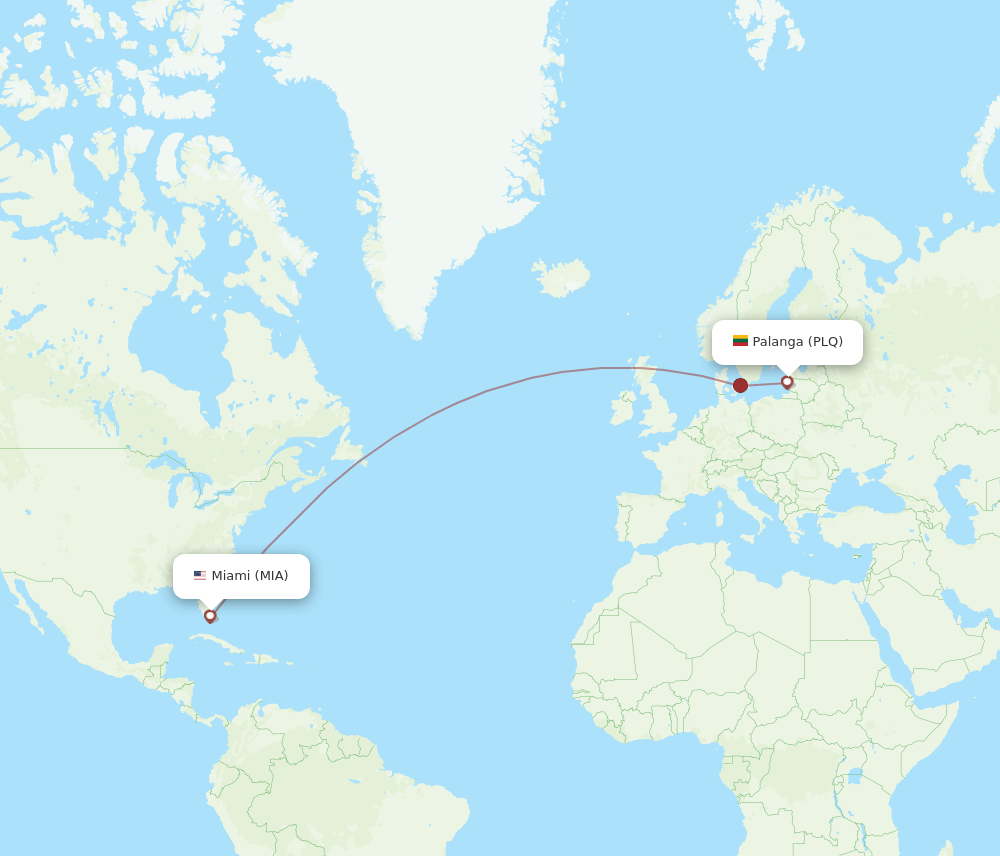 MIA-PLQ flight routes