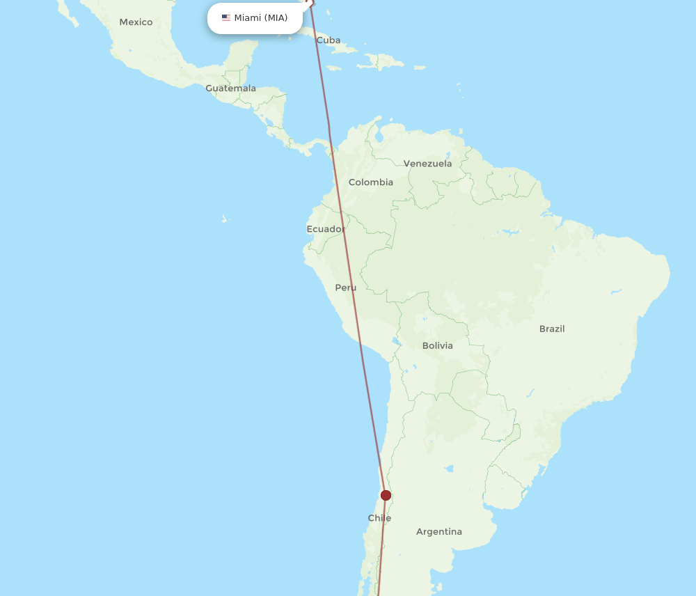 MIA-PNT flight routes