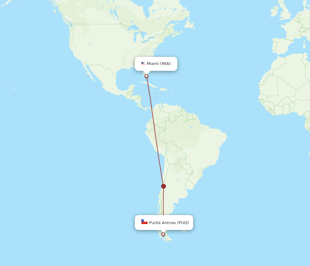 MIA-PUQ flight routes