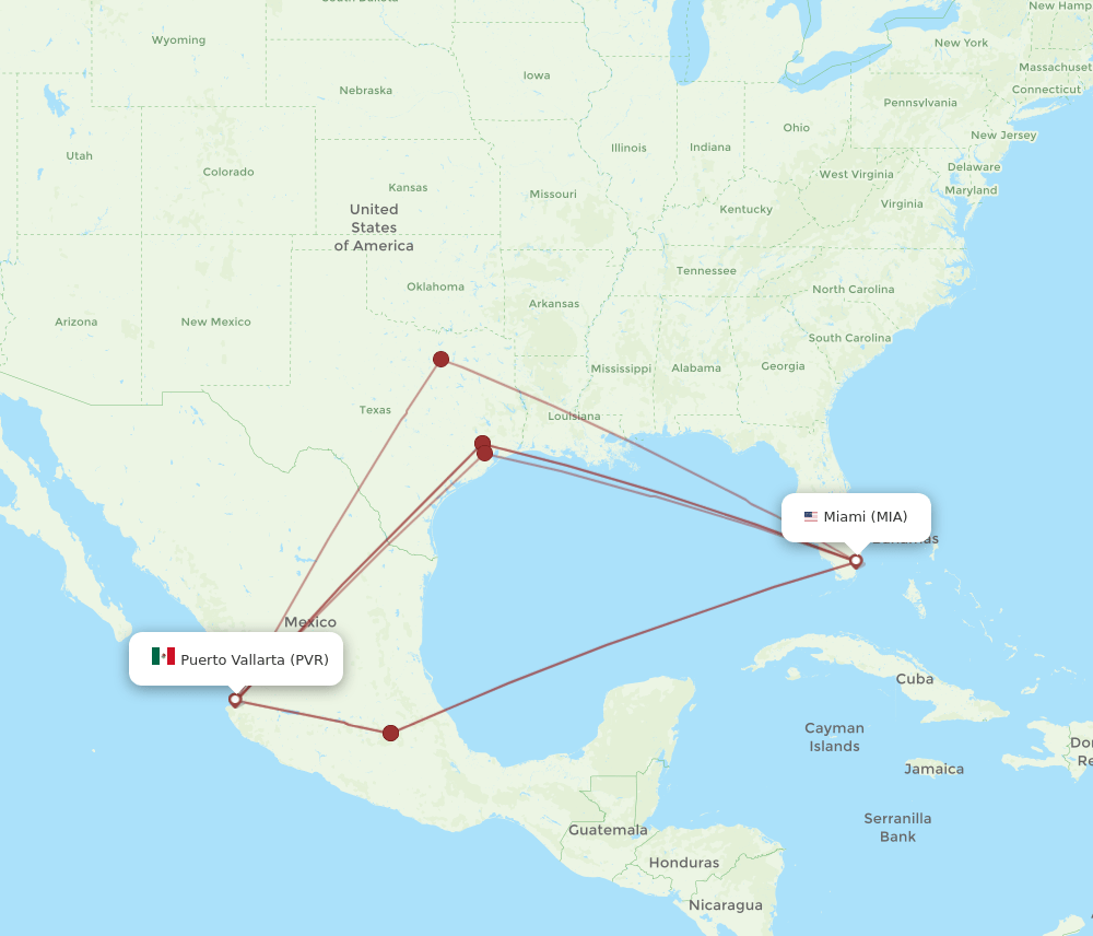 MIA-PVR flight routes