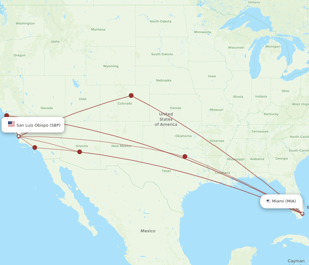 MIA-SBP flight routes