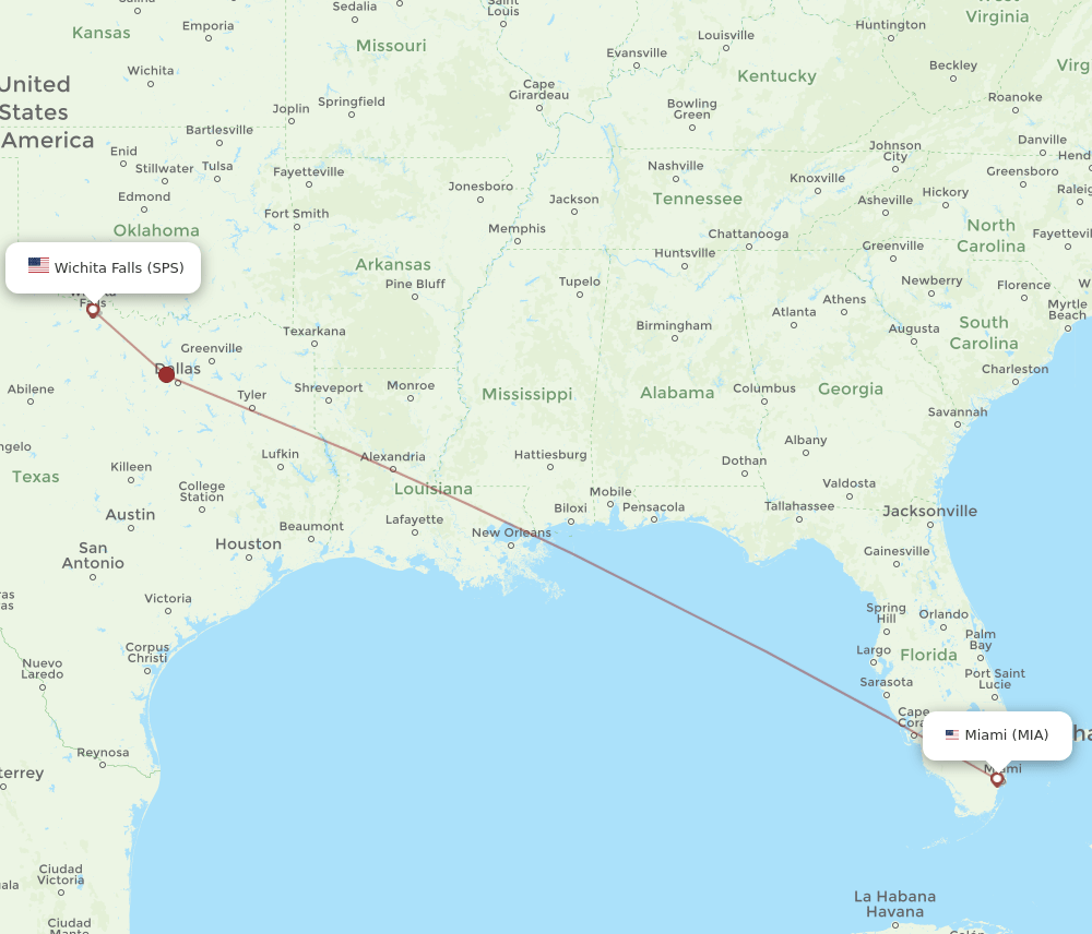 MIA-SPS flight routes