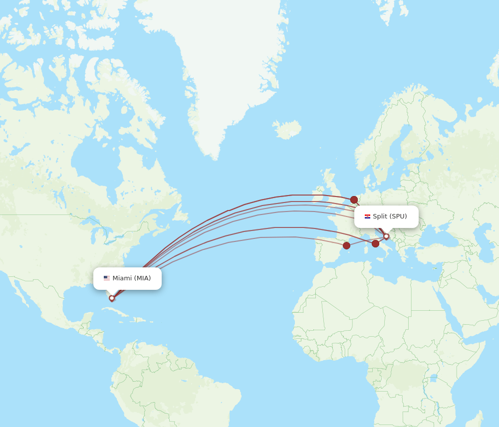 MIA-SPU flight routes
