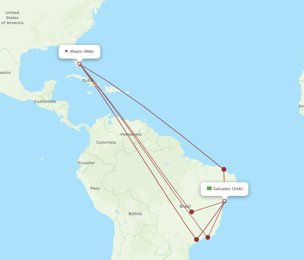MIA-SSA flight routes