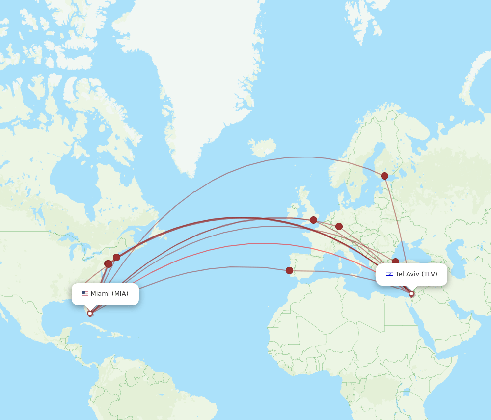 MIA-TLV flight routes