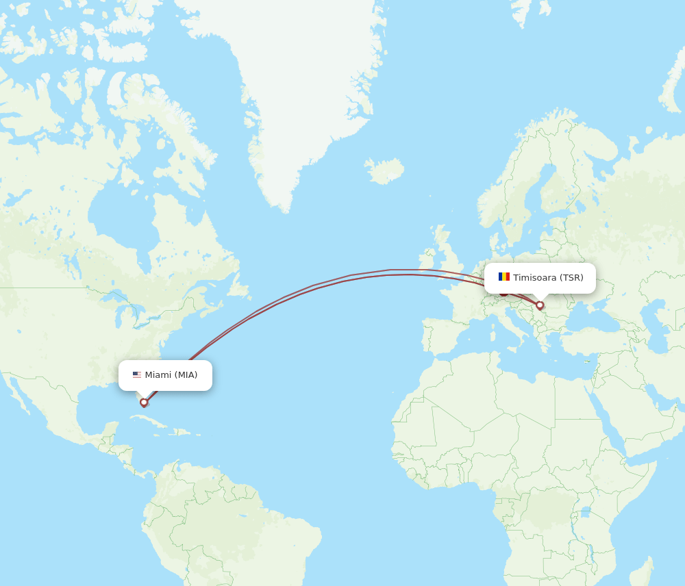 MIA-TSR flight routes