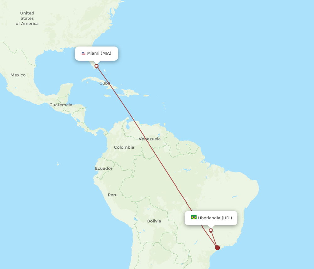 MIA-UDI flight routes