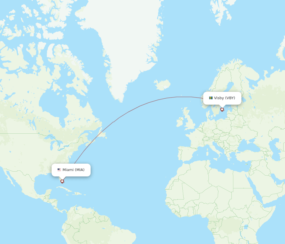 VBY to MIA flights and routes map