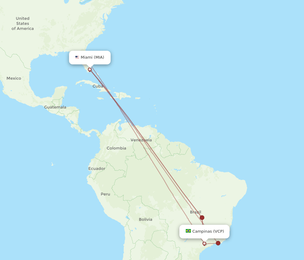 MIA-VCP flight routes