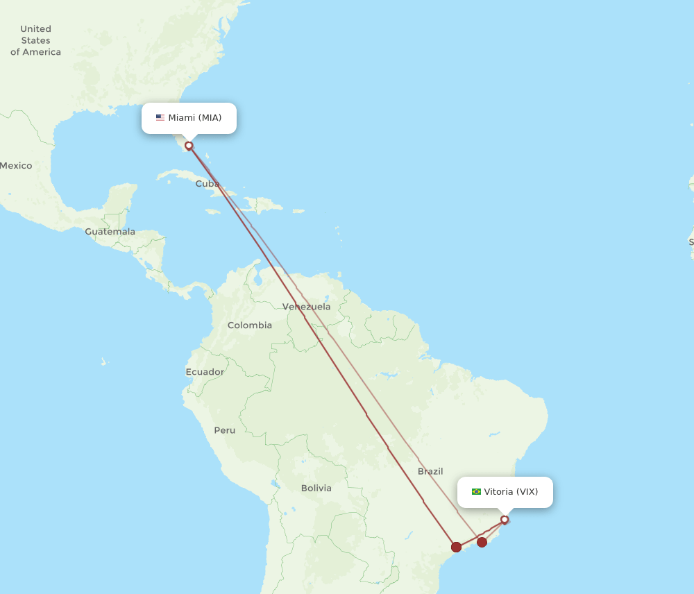 MIA-VIX flight routes