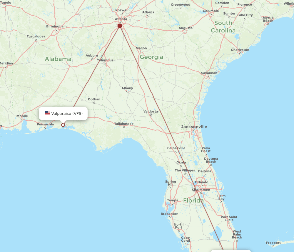 MIA-VPS flight routes