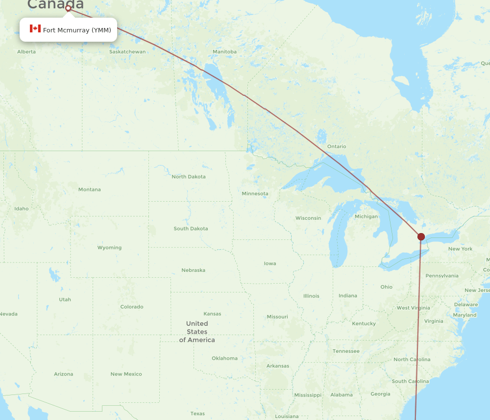 MIA-YMM flight routes